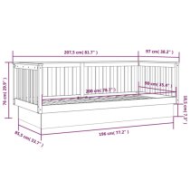 Julia Solid Pine Wood Single Day Bed In Brown