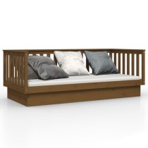 Julia Solid Pine Wood Single Day Bed In Honey Brown