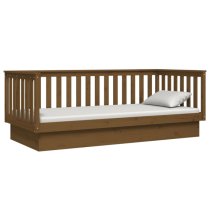 Julia Solid Pine Wood Single Day Bed In Honey Brown