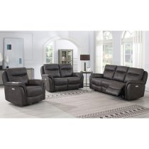 Chloe Fabric Electric Recliner 2 + 3 Seater Sofa Set In Grey