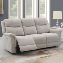 Fiona Fabric Electric Recliner 2 + 3 Seater Sofa Set In Beige