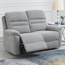 Brielle Fabric Electric Recliner Sofa Suite In Grey