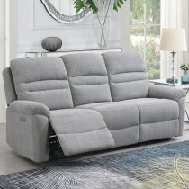 Brielle Fabric Electric Recliner Sofa Suite In Grey