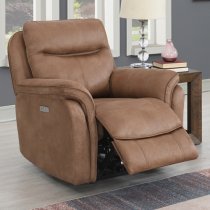 Chloe Fabric Electric Recliner Sofa Suite In Sahara