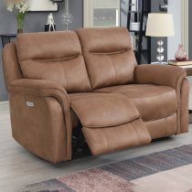 Chloe Fabric Electric Recliner Sofa Suite In Sahara