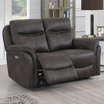 Chloe Fabric Electric Recliner Sofa Suite In Grey