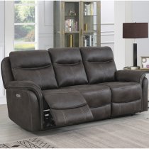 Chloe Fabric Electric Recliner Sofa Suite In Grey