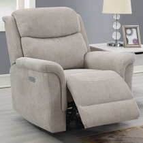 Fiona Fabric Electric Recliner Sofa Suite In Beige