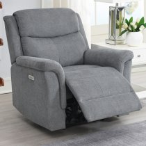 Fiona Fabric Electric Recliner Sofa Suite In Grey