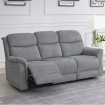 Fiona Fabric Electric Recliner Sofa Suite In Grey