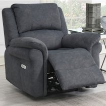 Wesley Fabric Electric Recliner Sofa Suite In Grey