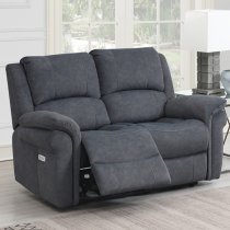 Wesley Fabric Electric Recliner Sofa Suite In Grey