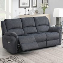 Wesley Fabric Electric Recliner Sofa Suite In Grey