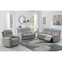 Brielle Fabric Electric Recliner Armchair In Grey