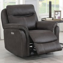 Chloe Fabric Electric Recliner Armchair In Grey