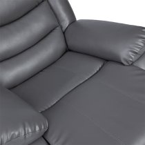 Sorreno Bonded Leather Recliner 1 Seater Sofa In Dark Grey