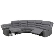 Sorreno Bonded Leather Recliner Corner Sofa In Dark Grey