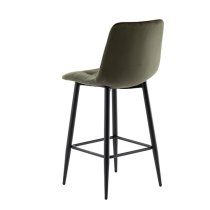 Belva Velvet Fabric Counter Bar Stool In Juniper Green