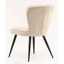 Finn Boucle Fabric Dining Chair In Linen