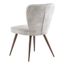 Finn Velvet Fabric Dining Chair In Pearl