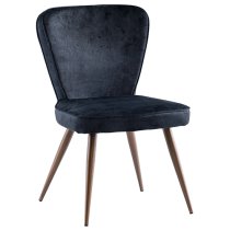 Finn Black Velvet Fabric Dining Chairs In Pair