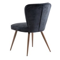 Finn Black Velvet Fabric Dining Chairs In Pair