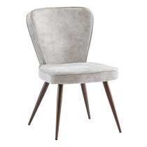 Finn Pearl Velvet Fabric Dining Chairs In Pair