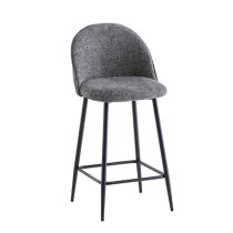 Rayya Fabric Counter Bar Stool In Graphite