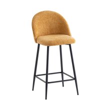 Rayya Fabric Counter Bar Stool In Yellow