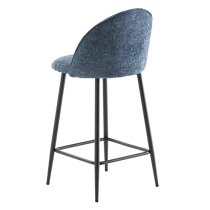 Rayya Blue Fabric Counter Bar Stools In Pair