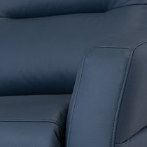 Mila Leather Electric Recliner Armchair In Blue