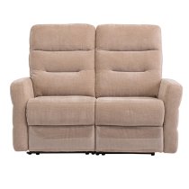 Mila Fabric Electric Recliner 2 Seater Sofa In Mink