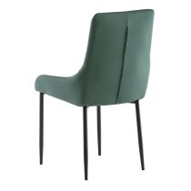 Rissa Green Faux Leather Dining Chairs With Black Legs In Pair