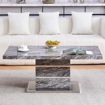 Parini High Gloss Coffee Table In Melange Marble Effect