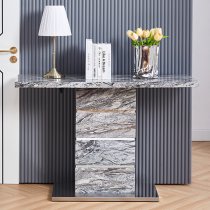 Parini High Gloss Console Table In Melange Marble Effect