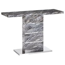 Parini High Gloss Console Table In Melange Marble Effect