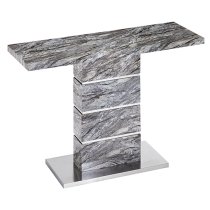 Parini High Gloss Console Table In Melange Marble Effect