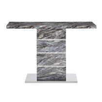 Parini High Gloss Console Table In Melange Marble Effect