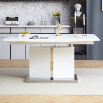 Belmonte High Gloss Extending Dining Table Large In White