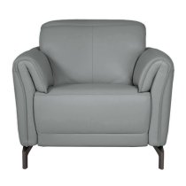 Nellie Leather Fixed Armchair In Steel