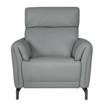 Nellie Leather Fixed Armchair In Steel