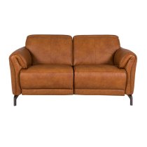 Nellie Leather Fixed 2 Seater Sofa In Tan