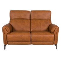 Nellie Leather Fixed 2 Seater Sofa In Tan