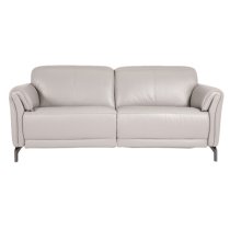 Nellie Leather Fixed 3 Seater Sofa In Cashmere