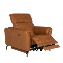 Nellie Leather Electric Recliner Armchair In Tan