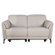 Nellie Leather Electric Recliner 2 Seater Sofa In Cashmere