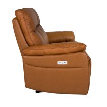 Neci Leather Electric Recliner 2 Seater Sofa In Tan