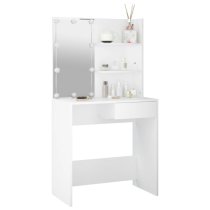 Baina Wooden Dressing Table In White With LED Lights