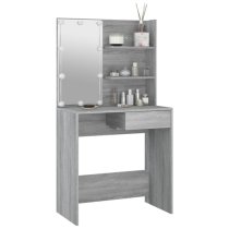 Baina Wooden Dressing Table In Grey Sonoma Oak With LED Lights