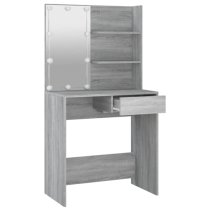 Baina Wooden Dressing Table In Grey Sonoma Oak With LED Lights